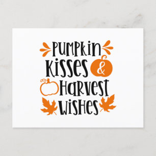 Cartão Postal Pumpkin Kisses e Eixos de Colheita