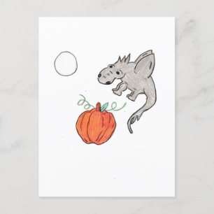 Cartão Postal Pumpkin Laranja com Dragão