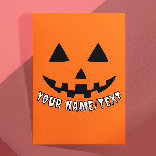 Cartão Postal Pumpkin Personalizado no Halloween Seu Nome ou TEX