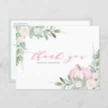 Pumpkin rosa e outono verde Muito obrigado