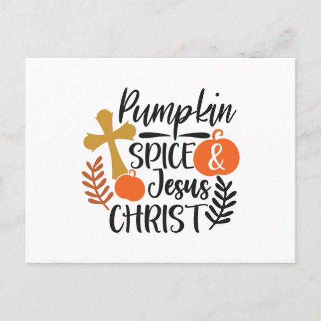 Cartão Postal Pumpkin Spice e Jesus Cristo1 (Frente)