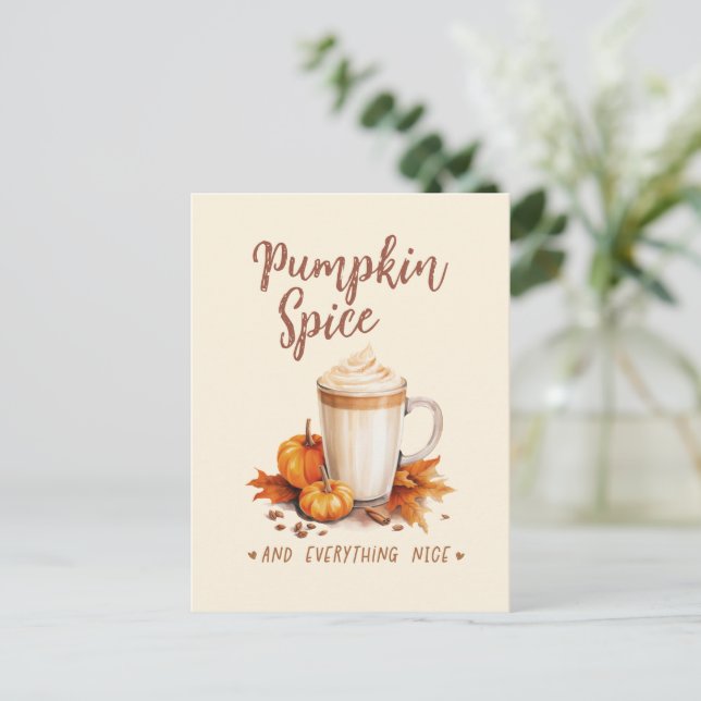 Cartão Postal Pumpkin Spice e tudo de bom (Em pé/Frente)