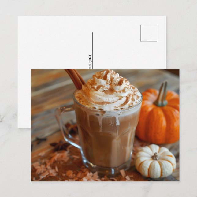 Cartão Postal Pumpkin Spice Latte, Posto (Frente/Verso)