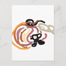 Cartão Postal Pumpkin Sunset Autumn cute