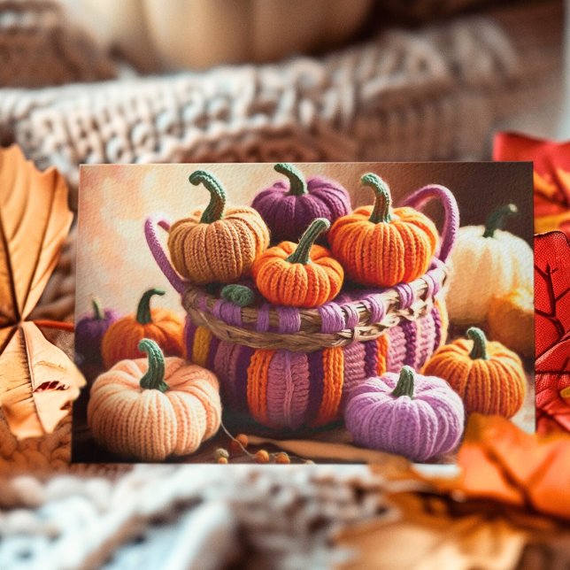 Cartão Postal Pumpkins de outono crochado (Criador carregado)