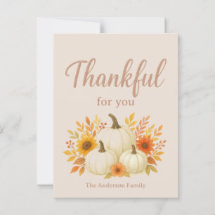 Cartão Postal Pumpkins de queda e girassóis   Ação de Graças Ele