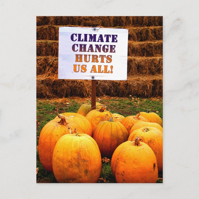 Cartão Postal Pumpkins protestando contra as mudanças climáticas (Frente)