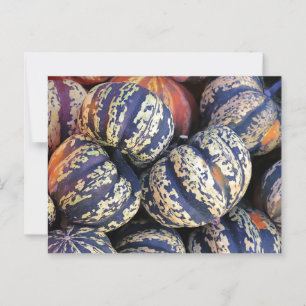 Cartão Postal Pumpkins Rustic Striped