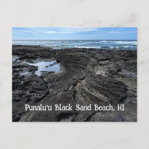 Cartão Postal Punalu'u Black Sand Beach, HI