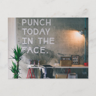 Cartão Postal Punch Today In The Face (Neon)