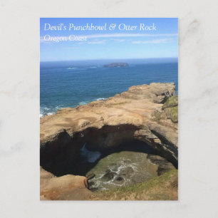 Cartão Postal Punchbowl & Otter Rock do Diabo, OR