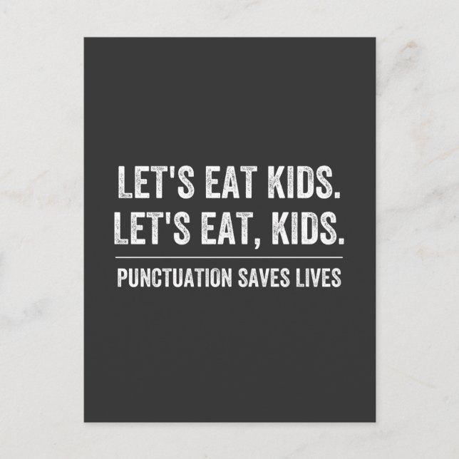 Cartão Postal Punctuation Saves Lives (Frente)