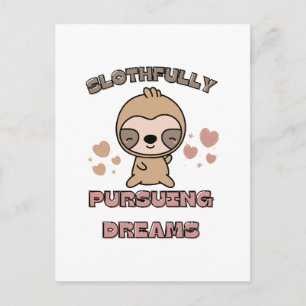 Cartão Postal Punição de Animal de Preguiça Kawaii