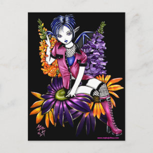 Cartão postal Punk Pixie Gothic Flower Faerie Fant