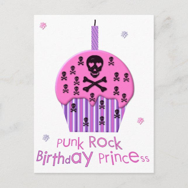 Cartão Postal Punk Rock Birthday Princess (Frente)