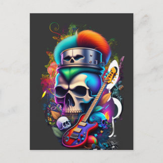 Cartão Postal Punk Skull