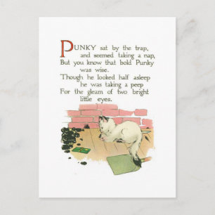 Cartão Postal Punky sentada perto da armadilha