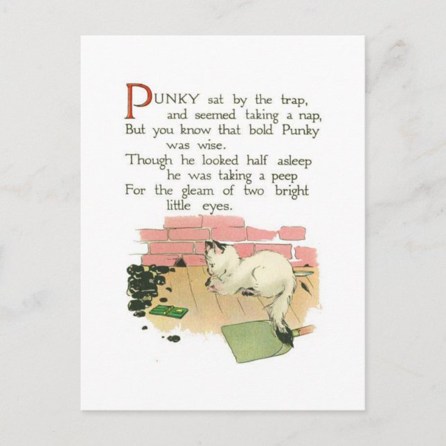 Cartão Postal Punky sentada perto da armadilha (Frente)