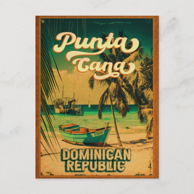 Cartão Postal Punta Cana Dominicana - Férias Familiares Vintage, (Frente)