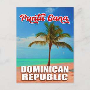 Cartão Postal Punta Cana Dominicana - Vintage Souvenir 80 anos