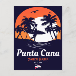 Cartão Postal Punta Cana Dominicana - Vintage Souvenir 80 anos