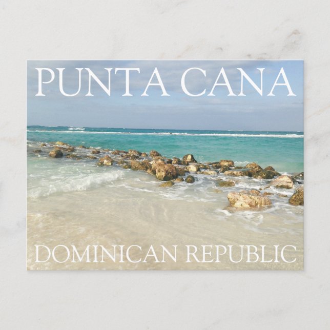 Cartão Postal Punta Cana República Dominicana Praia e Ondas (Frente)