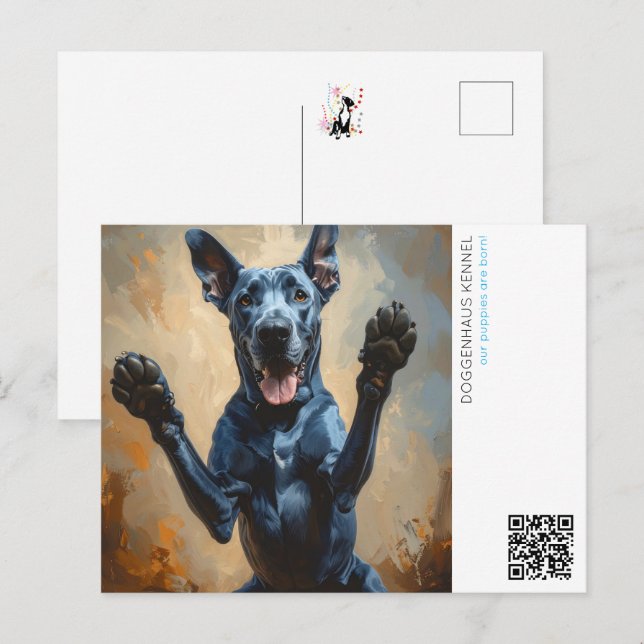 Cartão Postal Puppy announcement (Frente/Verso)