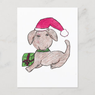 Cartão Postal Puppy de Natal bonito