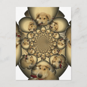 Cartão Postal Puppy Kaleidoscope Art Impressão
