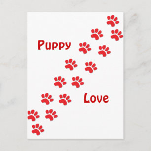 Cartão Postal Puppy Love