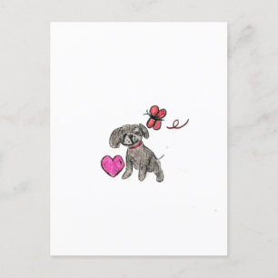 Cartão Postal Puppy Love