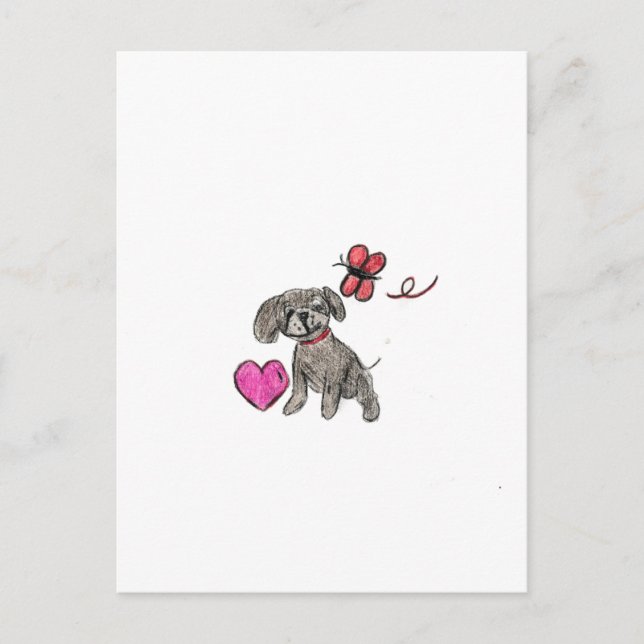 Cartão Postal Puppy Love (Frente)