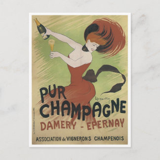 Cartão Postal PUR CHAMPAGNE Vintage Art Poster impressão