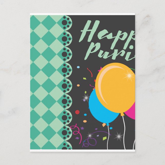 Cartão Postal purificação feliz (Frente)