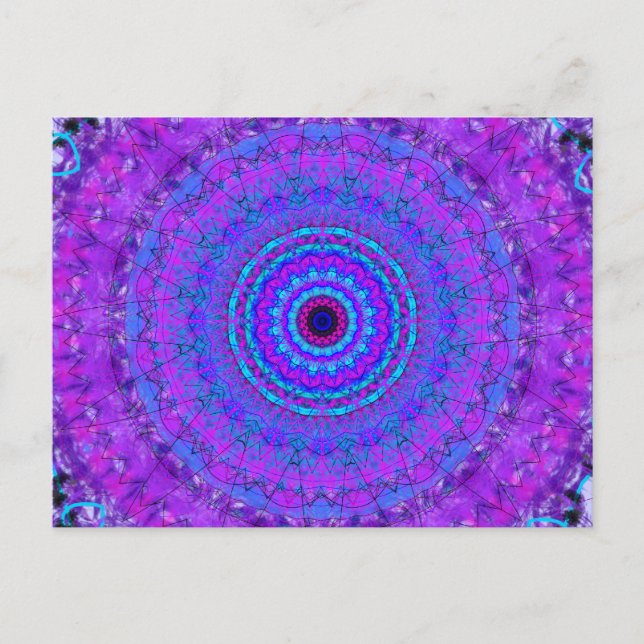 Cartão postal Puro Psyche Mandala caleidoscópio (Frente)