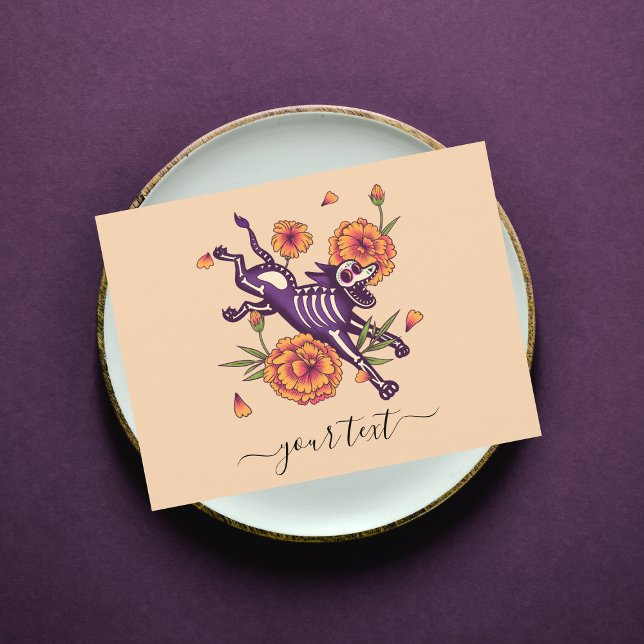 Cartão postal Puro Skeleton Dog Dia de los Muertos (Criador carregado)