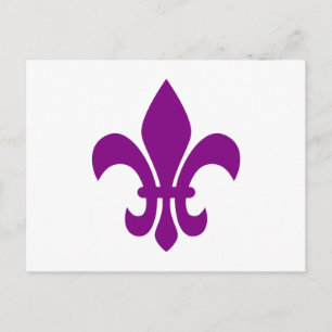 Cartão Postal Purple Fleur de Lis