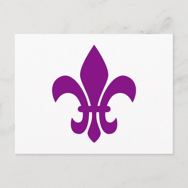 Cartão Postal Purple Fleur de Lis (Frente)