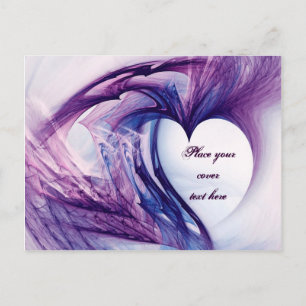 Cartão Postal Purple Grunge Heart