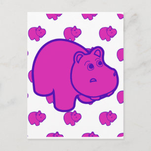 Cartão Postal Purple Hippo