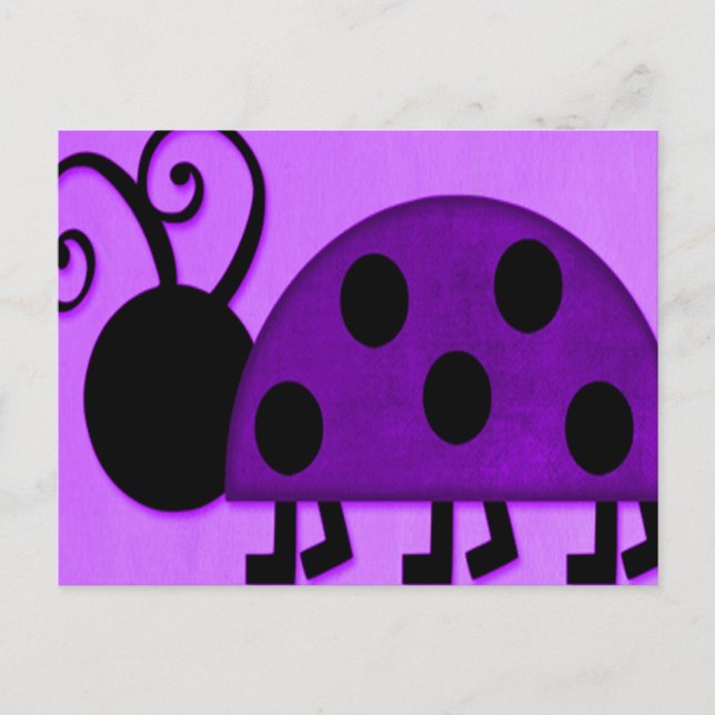 Cartão Postal Purple Lady Bug (Frente)