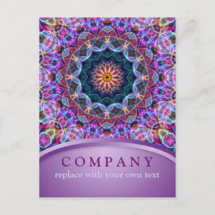 Cartão Postal Purple Lotus Holística Mandala
