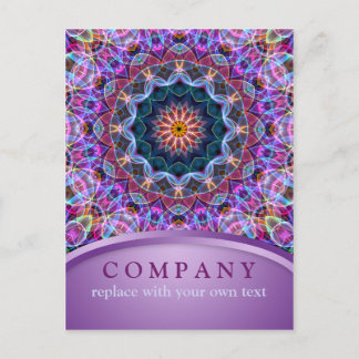 Cartão Postal Purple Lotus Holística Mandala