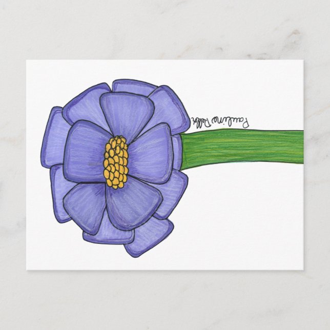 Cartão Postal Purple Square Flower Postcard (Frente)
