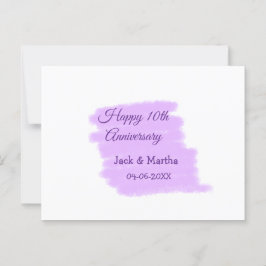 Cartão Postal Púrpura aquarela esplaquecer o 10º aniversário mod
