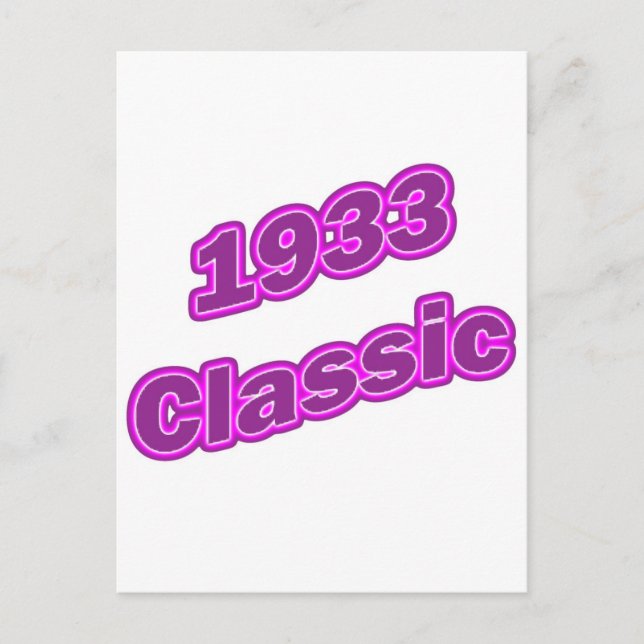 Cartão Postal Púrpura Clássica 1933 (Frente)