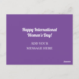 Cartão Postal Púrpura Floral - Sinal feminino do Dia da Mulher C