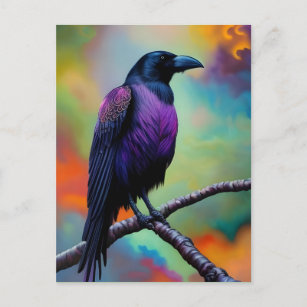 Cartão Postal Púrpura, fundo colorido
