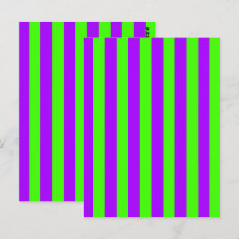 Cartão Postal Púrpura Psicodélica Elétrica E Verde De Harlequin