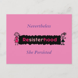 Cartão Postal Púrpura Rosa, Apesar De Ela Persister Política
